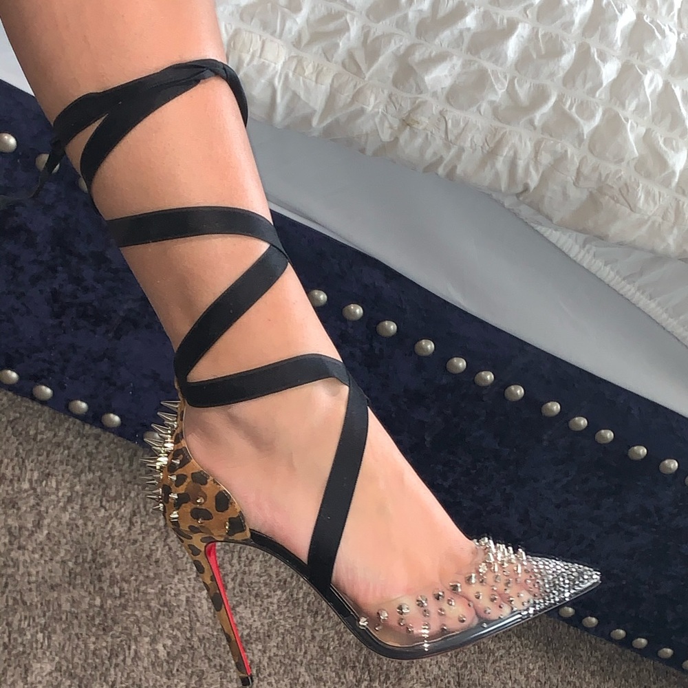 Christian Louboutin mechante reine pvc heels